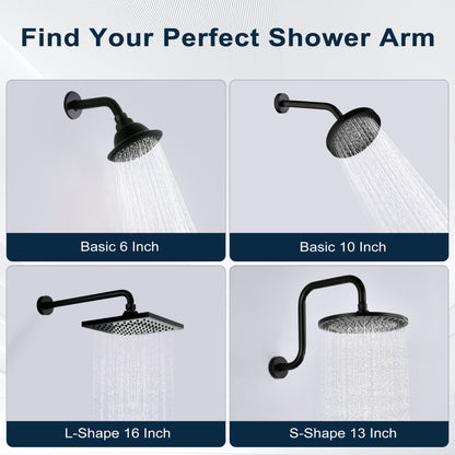 13-Inch S-Shaped Shower Arm Extension for Rainfall Shower Heads