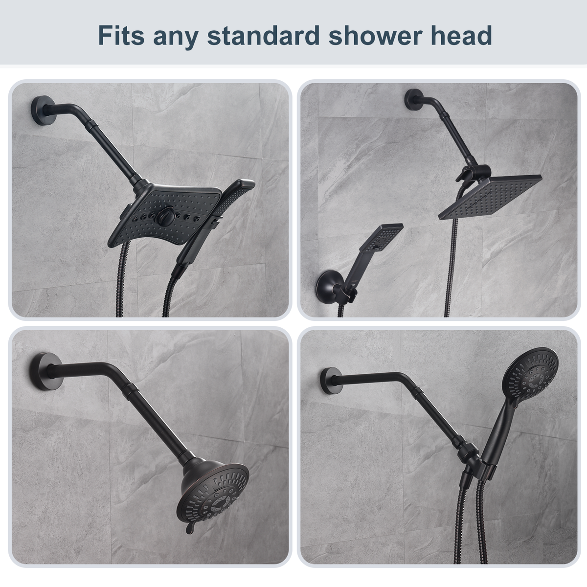 4-Inch & 6-Inch Shower Extension Arm for Rain and Handheld Shower Heads