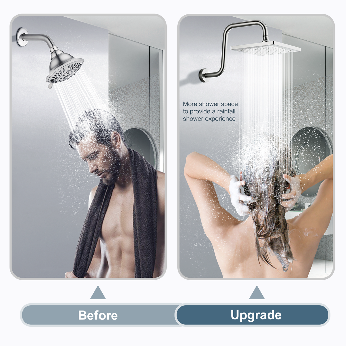 13-Inch S-Shaped Shower Arm Extension for Rainfall Shower Heads