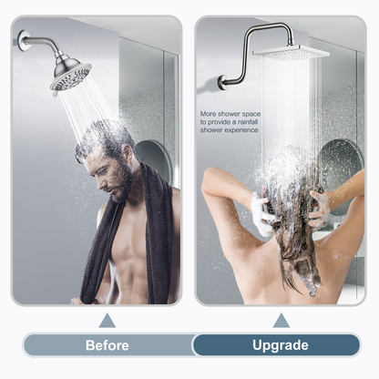 13-Inch S-Shaped Shower Arm Extension for Rainfall Shower Heads