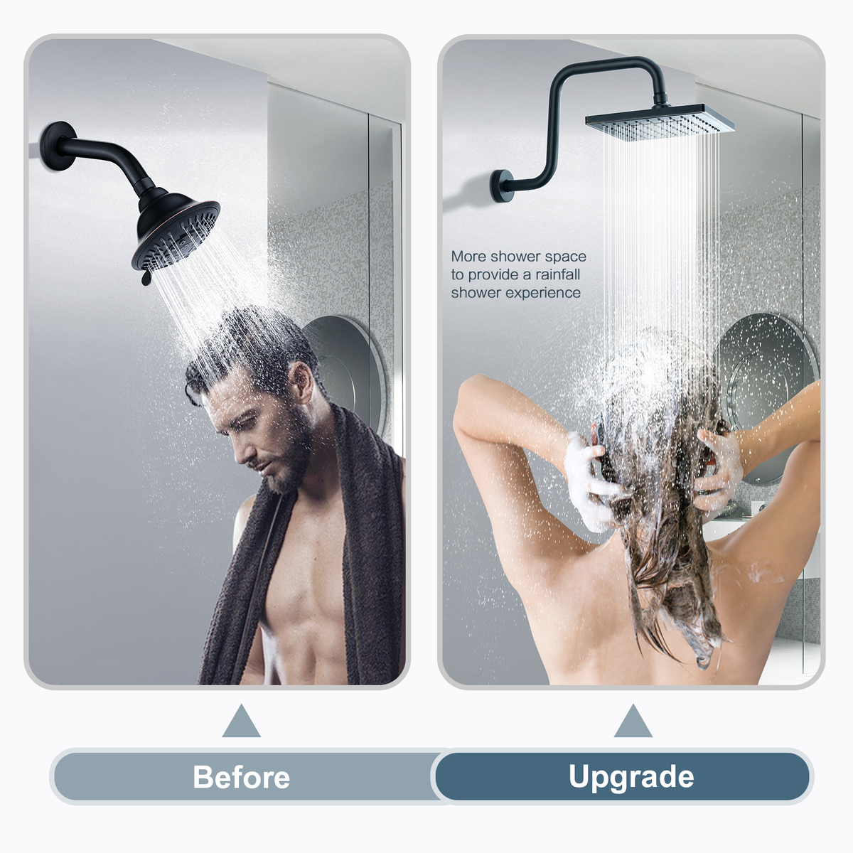 13-Inch S-Shaped Shower Arm Extension for Rainfall Shower Heads