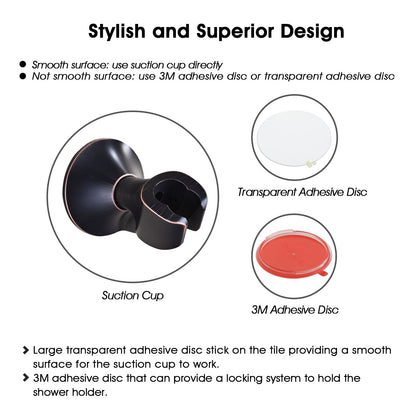 Suction Handheld Shower Head Holder with Dual Angle Positions, Wall Suction Bracket