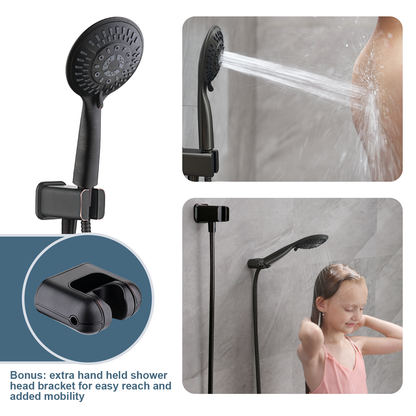 Dual Shower Head With High Rise Arm- Shower System with Valve and Trim Kit