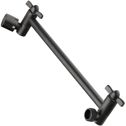 Solid Brass Shower Arm Extension, Adjustable Height & Angle, 5", 10", 14" & 15" Options