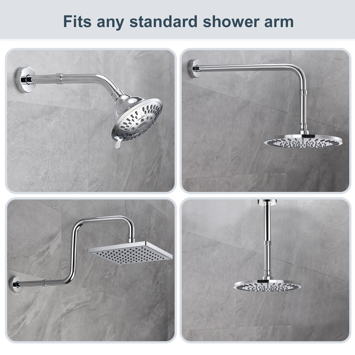 4-Inch & 6-Inch Shower Extension Arm for Rain and Handheld Shower Heads