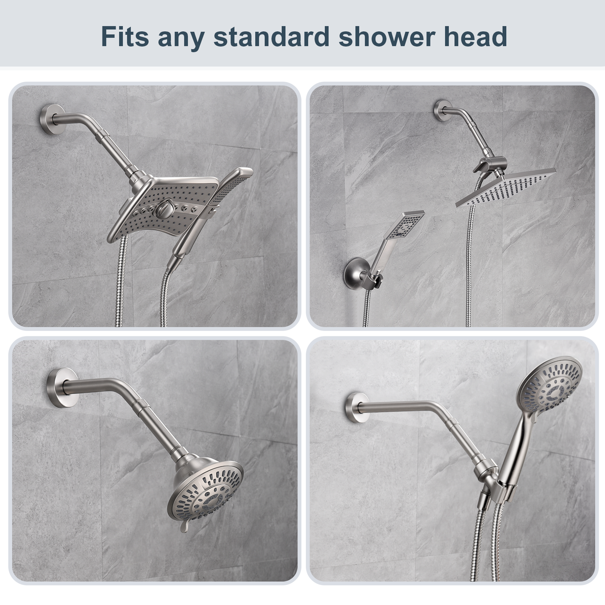 4-Inch & 6-Inch Shower Extension Arm for Rain and Handheld Shower Heads