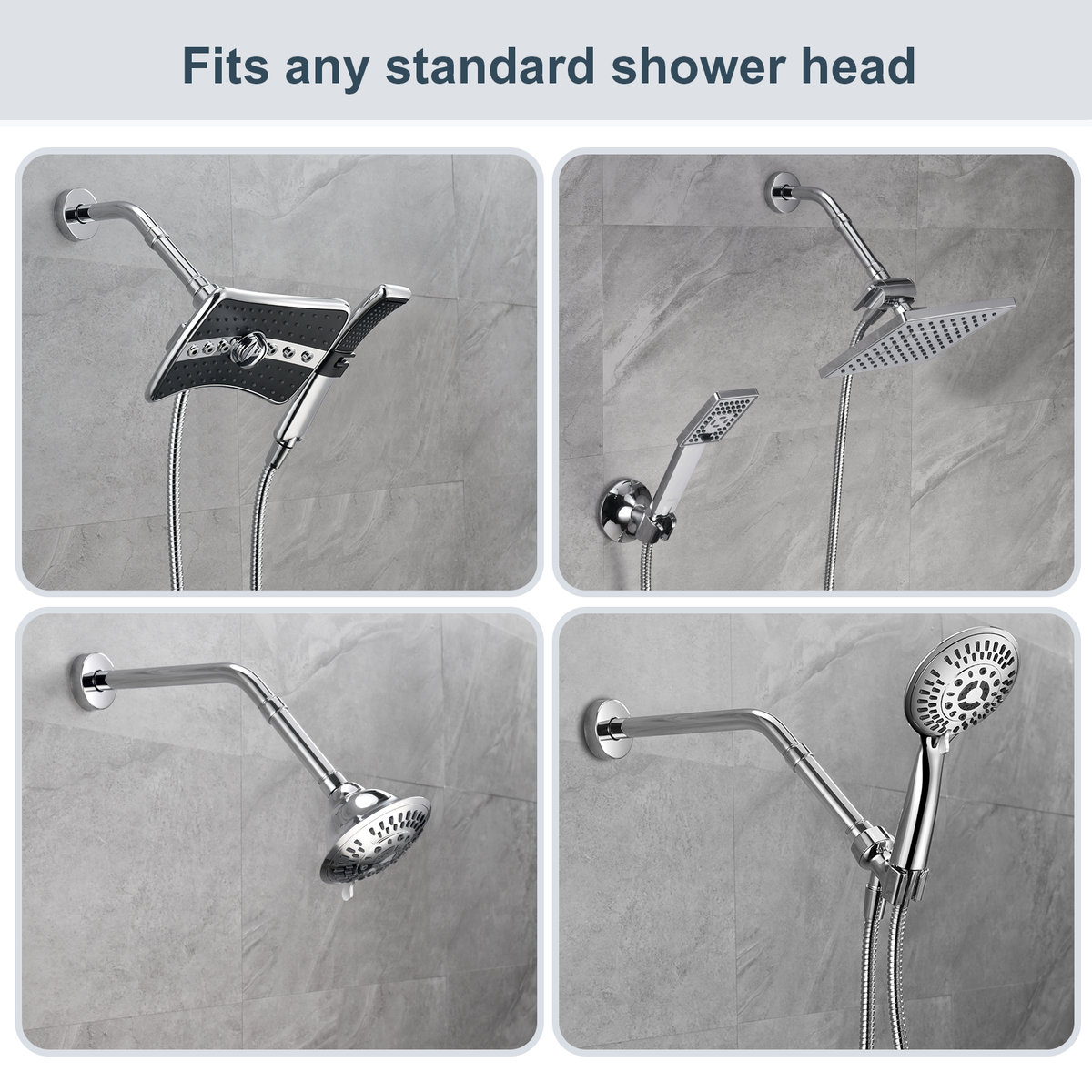 4-Inch & 6-Inch Shower Extension Arm for Rain and Handheld Shower Heads