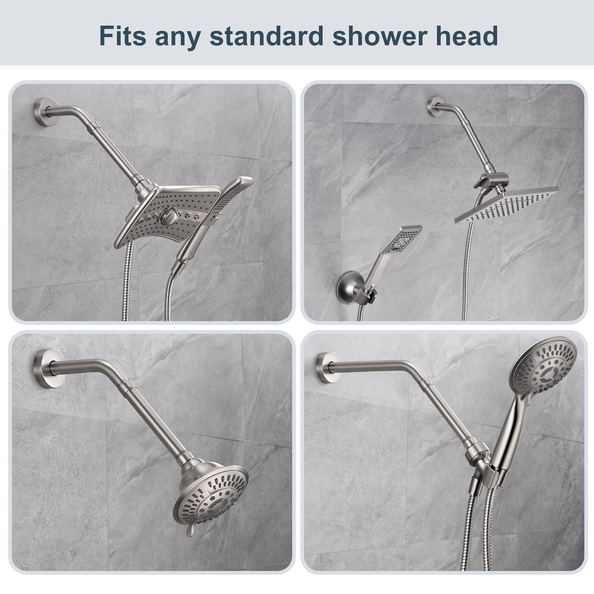 4-Inch & 6-Inch Shower Extension Arm for Rain and Handheld Shower Heads
