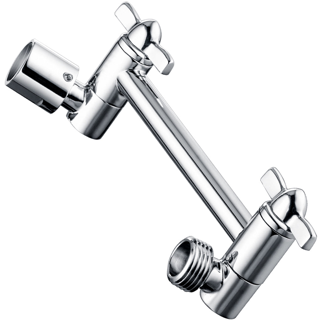 Solid Brass Shower Arm Extension, Adjustable Height & Angle, 5", 10", 14" & 15" Options