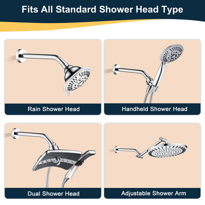 6 & 10" Solid Brass Shower Arm with Universal G1/2 Connection