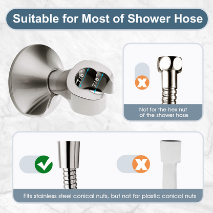 Adhesive Shower Head Holder for Handheld Shower Heads, Drill-Free Wall Mount Bracket