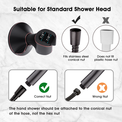 Suction Handheld Shower Head Holder with Dual Angle Positions, Wall Suction Bracket