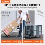 VEVOR folding hand truck showing the convertible platform mode and storage design
